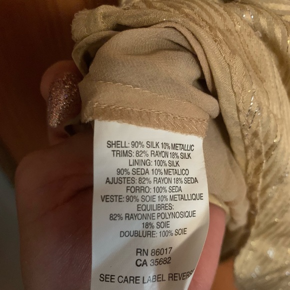 BeBe Genuine Silk and Velvet Tank Blouse Gold Y2K 2000s - Picture 7 of 7